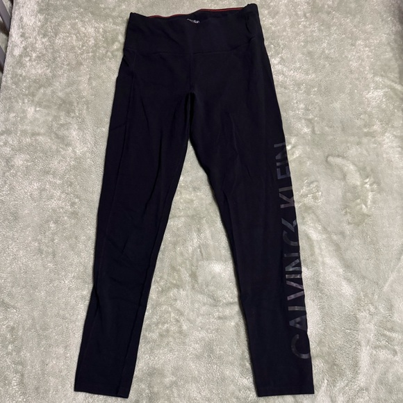 Calvin Klein Women’s Black Logo Leggings - Picture 1 of 6